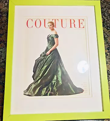 Vintage High Fashion Couture Photo Print International Framed Matte Glass Art • $24