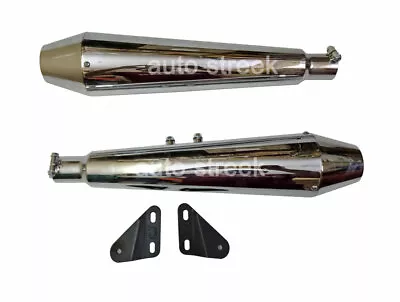 Fit For Royal Enfield GT & INTERCEPTOR 650 AEW MEGAPHONE TE 101 CHROME SILENCER • £168.20