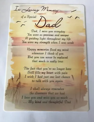 £1.99 • Buy Dad Memorial Card. (plastic Can Be Placed Outdoors)
