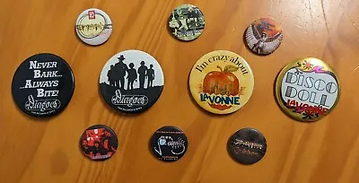 Lot Of 10 Pin Back RETRO Buttons Dingoes Lavonne Disco Doll & RETRO Music Bands • $12.99