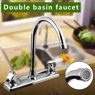 RV / Motor & Mobile Home Hot & Cold Kitchen Faucet Double Handles Plastic • $22.43