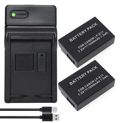 2X LP-E17 Battery + Charger For Canon EOS RP R8 R10 R50 R100 Mirrorless Camera • £20.39