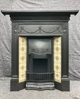 Antique Cast Iron Fireplace / Fire Surround / Victorian / Edwardian Tiled • £810