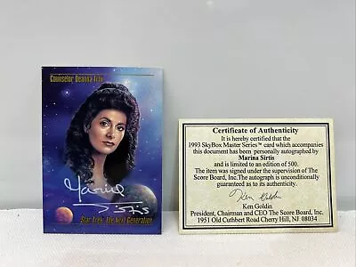 STAR TREK TNG MARINA SIRTIS DEANNA TROI AUTOGRAPH SIGNED CARD • COA #436 Of 500 • $71.95