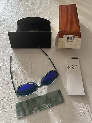 Maui Jim Water Lily Sunglasses MJ796-55B Blue Grey Round Frames PLEASE READ • $49.99