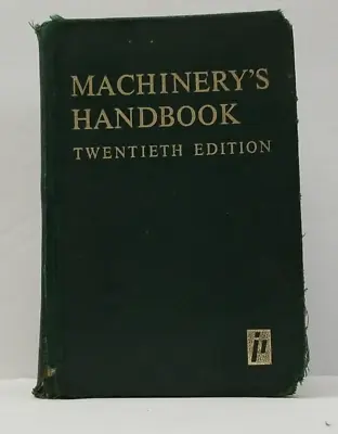 Machinery's Handbook 20th Edition Jones Horton Oberg 1975 First Print • $32.58