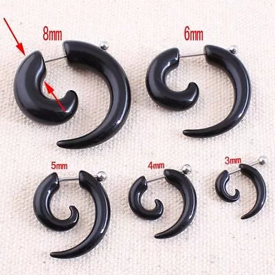 Spiral Ear Plug Piercing - Ear Tapers Black Expanders Women Body Jewelry 1 Pair • $7.41