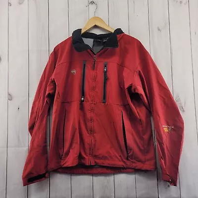 Vintage Mountain Hardwear Jacket Mens Large Red Black Shell Pockets Full Zip • $20.99