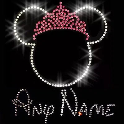 Personalised Any 1 Name & Minnie Mouse Crystal Iron On Transfer Set Rhinestone • £5.99