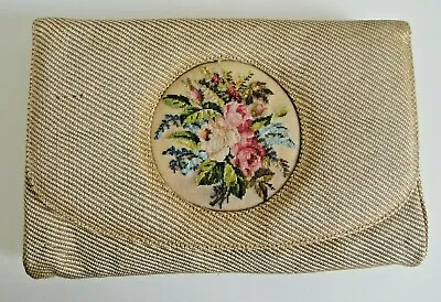Vintage Needlepoint Purse Evening Bag Clutch  • $12.99