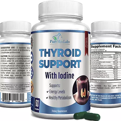 Thyroid Support With Iodine - Metabolism Booster Energy Booster Increase Focus • $16.98