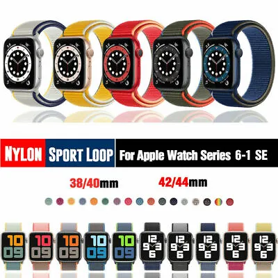 Nylon Sport Loop For Apple Watch Series 8 7-1 SE IWatch Band Strap 38/42/45/49mm • $9.89