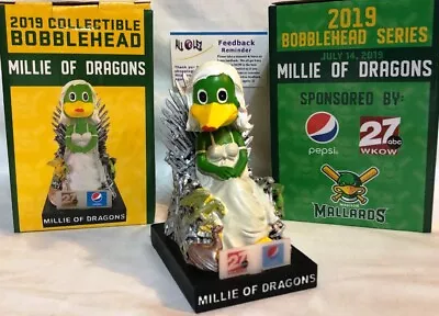 2019 MADISON MALLARDS  MILLIE Of DRAGONS  GAME Of THRONES GOT SGA BOBBLEHEAD NIB • $14.99