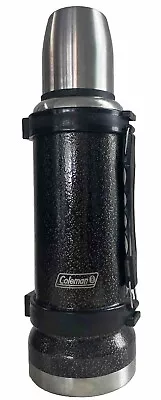 Coleman Heavy-Duty Black Stainless Steel Vacuum Bottle W/durable Hammered Finish • $15