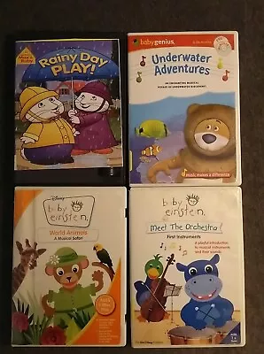 Lot 4 Preschool DVDs Max & Ruby Baby Genius Einstein Rain Underwater Music • $12.37