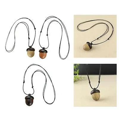 Screwable Ebony Acorn Necklace Pendant Jewelry Acorn • £6.82