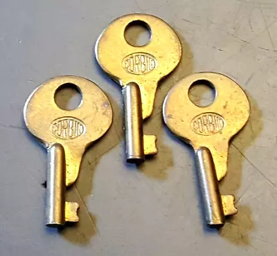 Lot Of  3 Vintage Brass Corbin Keys Marked D4 On Back Miniature Keys 1.25  Tall • $35