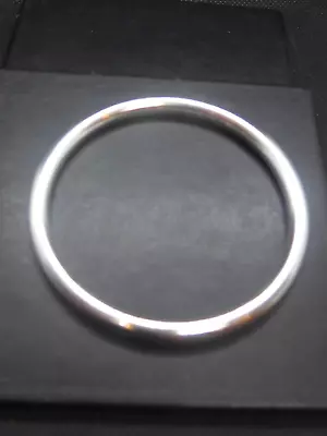 Silver Big Smooth Round Solid Bangle Bracelet 44g Stamped 925 • £9.95