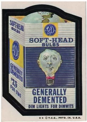 1974 Topps Original  Wacky Packages 6th Soft Head Bulbs • $2.50