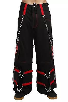 Tripp NYC Skull Bondage Pants [Black/Red] - Bondage Pants Goth Mall Goth Punk • $135.99