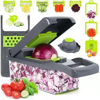 14-In-1 Vegetable Fruit Chopper Cutter Food Onion Veggie Dicer Slicer Kitchen • $11.89