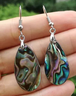 Natural Abalone Shell Beads Earrings Pair • $2.25