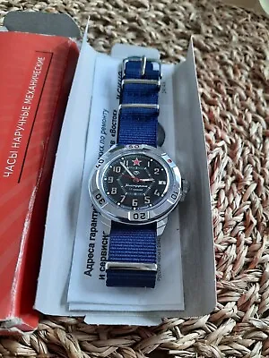 Vostok Komandirskie Hexagon 431744 Mechanical  40 Mm Plastic Glass W Nylon Strap • $75