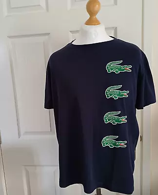 Lacoste Sport  Very Rare   Classic Navy  T-Shirt Size 7/XL/XXL 48  100% Genuine • £18