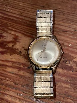 Vintage Mid Century Elgin German Self Winding Waterproof Shock Dust Wristwatch • $40