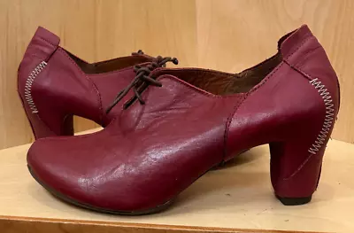 NWT Sergio Tomani Very Soft Burgundy Leather  BERTA  Artsy Heeled Shoes-9 USA • $65