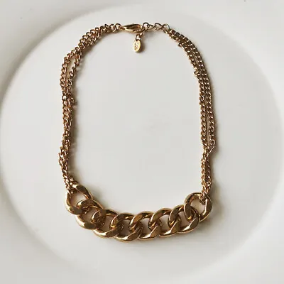 $8.99 • Buy New 16  Zara Oval Thick Chain Necklace Gift Vintage Women Party Holiday Jewelry