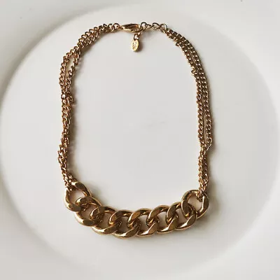 New 16  Zara Oval Thick Chain Necklace Gift Vintage Women Party Holiday Jewelry • $8.99