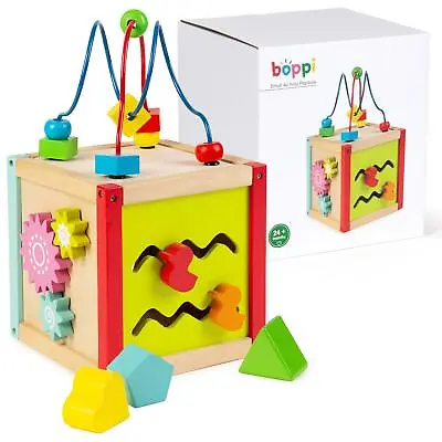 Boppi Tabletop Wooden Toy Baby Activity Cube Centre Shape Sorter Child Bead Maze • £9.99