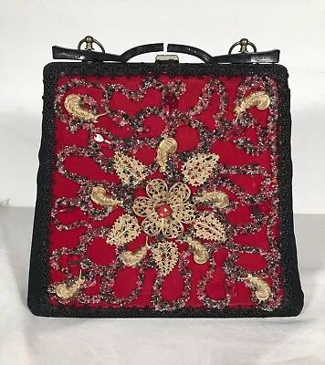 Antique 1960s Hand Decorated Original By Caron Of Houston Purse / Handbag • $110