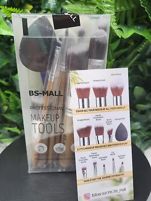 BS-MALL Makeup Brush Set 11Pcs Bamboo Synthetic Kabuki Brush Set Foundation Powd • $9.19