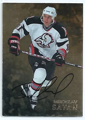 1998-99 Be A Player Autographs Gold Parallel #164 Miroslav Satan Sabres On Card • $2.99