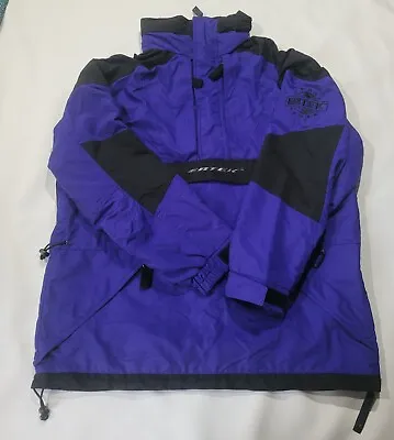 Purple Medium Eddie Bauer EBTEK Anorak Pullover Hooded Jacket Men's Sz Pockets M • $89.99