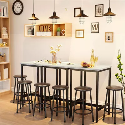 Solid Marble Bar Table Balck Frame For Bistro Kitchen Counter Height Pub Table • $164.93