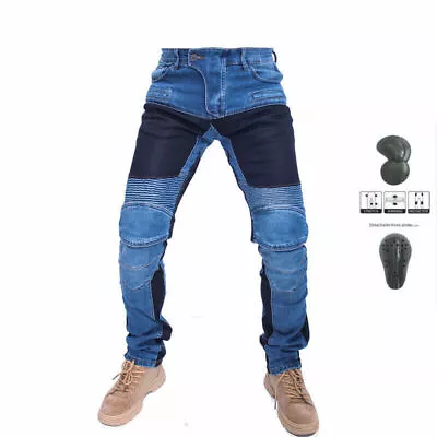 2022 New Jeans Motorcycle Men Riding Summer Pants With Protective Gear • $102.58