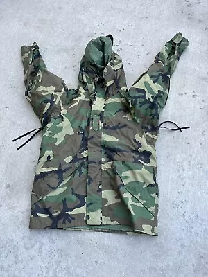 Parka Military Cold Weather Gore-Tex Camouflage Jacket Large Long Nice Shape • $45