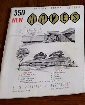 350 Midcentury Modern Home Plans Ranch Split Levels Daylite Basements & More • $49.99