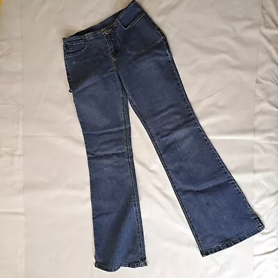 Y2K AEROPOSTALE Jeans JR 5/6 P Vtg Low Rise Stretch Denim Flare Leg Dark Wash H6 • $18.79