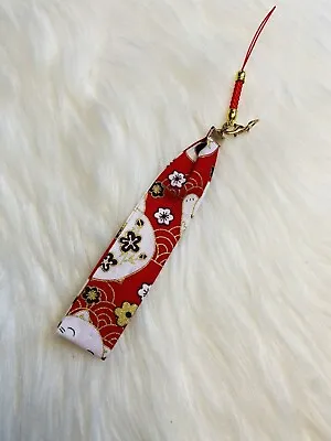 Japan Maneki Neko Lucky Cat Phone Wristlet Strap Bag Charm Key Fob Cute Kawaii • $12.99