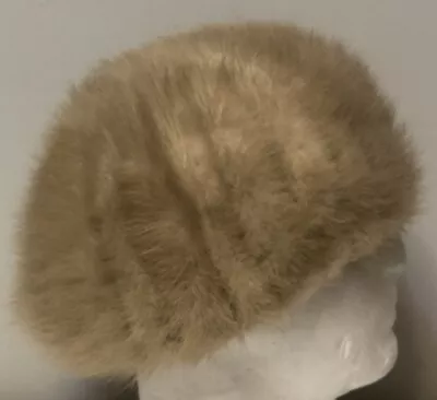 Vtg 1960s  Genuine Brown Mink Fur Pillbox Hat Precious Furs By Marche • $44.95