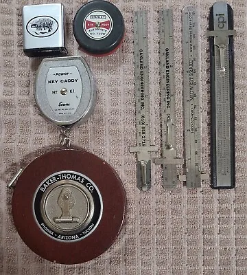 Lot Of Vintage Measuring Tapes & Rulers - Key Caddy Mix Tool Set. • $35