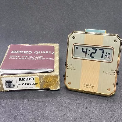 Seiko Quartz Digital Travel Alarm Clock Ref. Qek203f Dual Time - Nib • $52.90