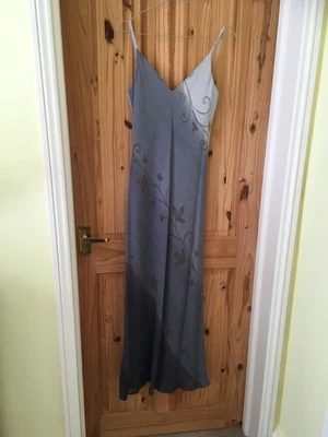 £16.99 • Buy A Beautiful Grey-Blue Maxi Dress In Excellent Condition. Size 10