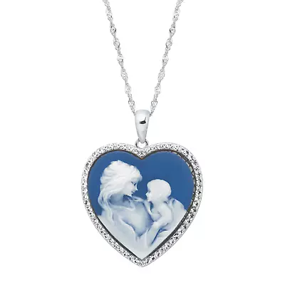 Crystaluxe Mother & Child Heart Necklace With Crystals In Sterling Silver 18  • $27.99