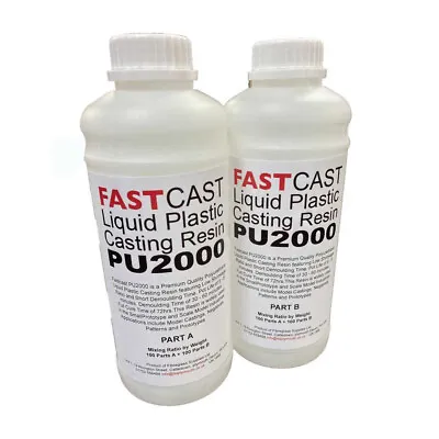 £34.95 • Buy Fast Cast Polyurethane Liquid Plastic Casting Resin - PU2000 2kg Kit