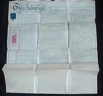 Antique Vellum Document. 1847 Kensington Estate 5 Pitt Street London England  • $149